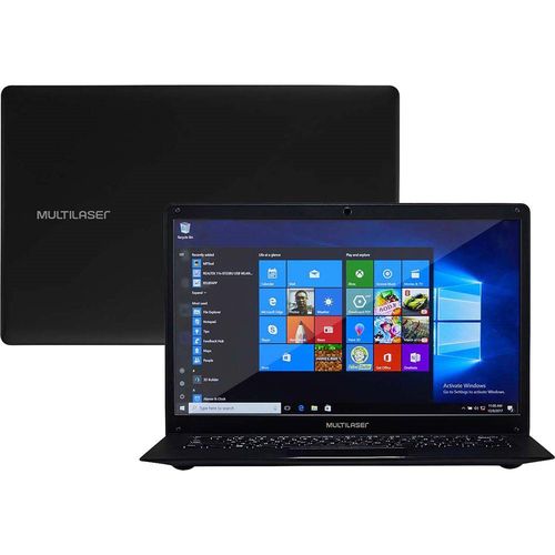 Notebook Legacy PC107 Intel Atom 2GB 64GB (32GB +32GB SD) W10 14" Preto - Multilaser + Office Home & Student - Versão Perpétua