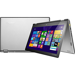 Notebook Lenovo 2 em 1 Yoga 2 com Intel Core I3 4GB 500GB LED 13,3" Touchscreen Prata Windows 8.1