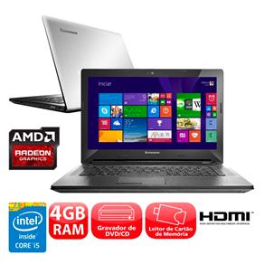 Notebook Lenovo G40-70 com Intel® Core™ I5-4200U, 4GB, 1TB, Gravador de DVD, Leitor de Cartões, HDMI, Placa Gráfica de 2GB, LED 14" e Windows 8.1