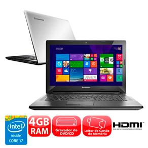 Notebook Lenovo G40-70 com Intel® Core™ I7-4500U, 4GB, 1TB, Gravador de DVD, Leitor de Cartões, HDMI, Wireless, Bluetooth, LED 14" e Windows 8.1