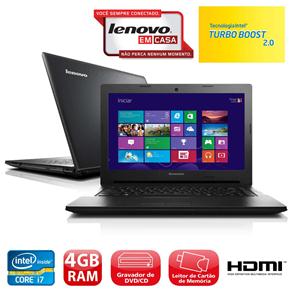 Notebook Lenovo G400S com Intel® Core™ I7-3612QM, 4GB, 1TB, Gravador de DVD, Leitor de Cartões, HDMI, Wireless, Webcam, LED 14" e Windows 8 - Noteboo