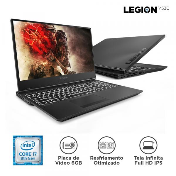 Tudo sobre 'Notebook Lenovo Gamer Legion Y530 I7-8750h 16gb 1tb 128 Ssd Gtx1060 Win10 15,6"fhd 81m70000br Preto'