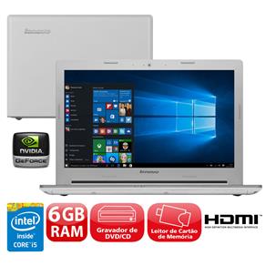 Notebook Lenovo Z40-70 com Intel® Core™ I5-4200U, 6GB, 1TB, Gravador de DVD, Leitor de Cartões, HDMI, Placa Gráfica de 2GB, LED 14" e Windows 10