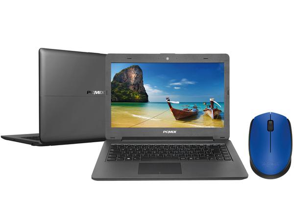 Notebook PC Mix Intel Celeron Dual Core - 4GB SSD 32GB LCD 14” + Mouse Sem Fio Laser 1000dpi