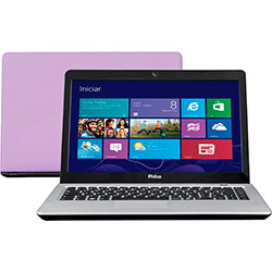 Notebook Philco 14I2-R744 com AMD Dual Core 4GB 500GB LED 14" Windows 8 Rosa