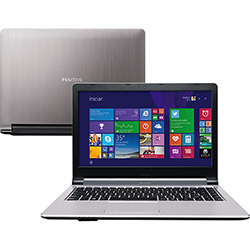 Notebook Positivo Premium XS4005 Intel Celeron Quad Core 2GB 500GB Tela LED 14" Windows 8.1 - Prata