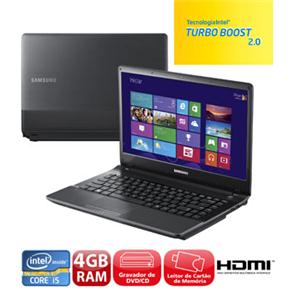 Notebook Samsung 300E4C-AD5 com Intel® Core I5-3210M, 4GB, 500GB, Gravador de DVD, Leitor de Cartões, HDMI, Bluetooth 4.0, Webcam, LED 14” e Windows 8