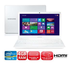 Notebook Samsung Ativ Book 2 270E4E-KD3 com Intel® Core™ I3- 3120M, 4GB, 500GB, Gravador de DVD, Leitor de Cartões, HDMI, LED 14” e Windows 8