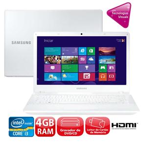 Notebook Samsung ATIV Book 2 270E4E-KD5 com Intel® Core I3-3110M, 4GB, 500GB, Gravador de DVD, Leitor de Cartões, HDMI, Bluetooth, LED 14" e Windows 8