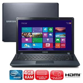 Notebook Samsung ATIV Book 2 270E4E-KD6 com Intel® Dual Core, 4GB, 500GB, Gravador de DVD, Leitor de Cartões, HDMI, Bluetooth 4.0, LED 14" e Windows 8