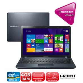 Notebook Samsung ATIV Book 2 270E4E-KD9 com Intel® Core™ I3-3110M, 4GB, 500GB, Gravador de DVD, Leitor de Cartões, HDMI, Webcam, LED 14" e Windows 8.1