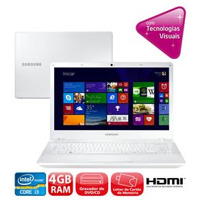 Notebook Samsung ATIV Book 2 270E4E-KDA com Intel® Core™ I3-3110M, 4GB, 500GB, Gravador de DVD, Leitor de Cartões, HDMI, Webcam, LED 14" e Windows 8.1