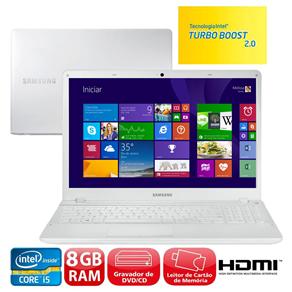 Notebook Samsung ATIV Book 2 270E5G-KD2 com Intel® Core™ I5-3210M, 8GB, 1TB, Gravador de DVD, Leitor de Cartões, HDMI, Webcam, LED 15.6" e Window - no