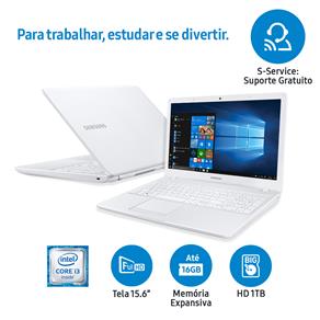 Notebook Samsung Core I3-6006U 4GB 1TB Tela Full HD 15.6” Windows 10 Essentials E34 NP300E5L-KF2BR