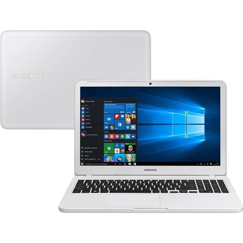 Notebook Samsung Essentials E20 Dual-core, 15.6', Windows 10 Home, 4GB, 500GB Branco