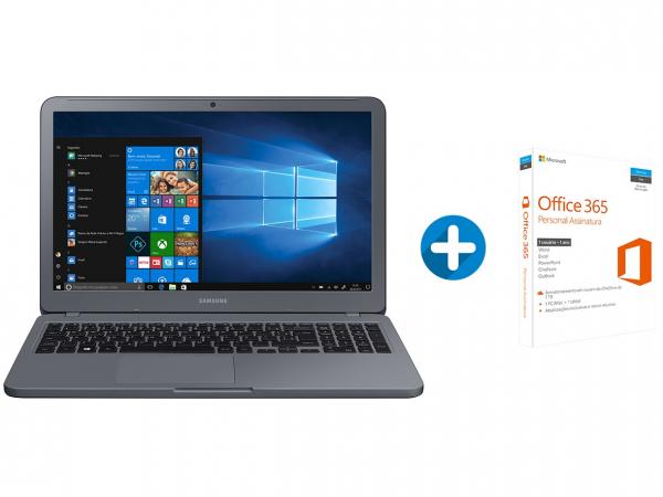 Notebook Samsung Essentials E20 Intel Dual Core - 4GB 500GB LED + Microsoft Office 365 Personal
