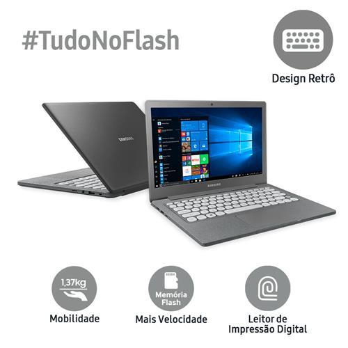 Notebook Samsung Flash F30, Intel Celeron N400, Windows 10 Home, 4GB, 64GB SSD - Grafite