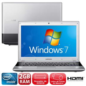 Notebook Samsung RV420-CD2 com Processador Intel® Dual Core™, 2GB, 320GB, Gravador de DVD, Leitor de Cartões, HDMI, LED 14” e Windows 7