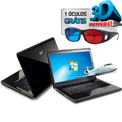 Notebook Sim Positivo 7690 - Intel Core I5, 6GB, 500GB, 3D, LED 14" e Windows 7 Basic + Óculos e Software Positivo 3D