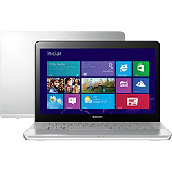 Notebook Sony VAIO Fit SVF14A17PBS com Intel Core I7 6GB (1GB de Memória Dedicada) 750GB LED 14" Touchscreen Windows 8