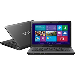 Notebook Sony VAIO SVE14123CBB com Intel Core I3 4GB 500GB LED 14" Preto Windows 8