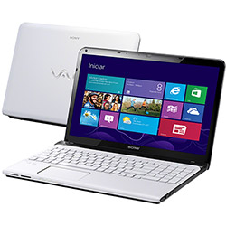 Notebook Sony VAIO SVE15125CBW com Intel Core I3 4GB 500GB LED 15,5" Branco Windows 8
