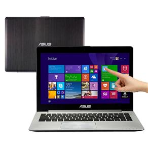 Notebook Touch Asus VivoBook S400CA-BRA-CA215H com Intel® Core™ I5-3317U, 4GB, 500GB, Leitor de Cartões, HDMI, Wireless, Webcam, LED 14" e Windows 8