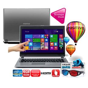 Tudo sobre 'Notebook Touch Positivo Premium S6300 com Intel® Core™ I3-3217U, 4GB, 500GB, Gravador de DVD, Leitor de Cartões, HDMI, Wireless, LED 14" e Windows 8'