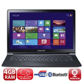 Notebook Ultrafino Samsung ATIV Book 9 Lite 905S3G-KD2 com Processador Quad Core, 4GB, 128GB SSD, Leitor de Cartões, Bluetooth, LED 13.3" e Windows 8