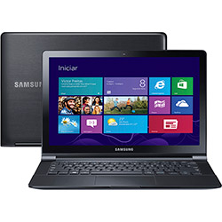 Notebook Ultrafino Samsung ATIV Book 9 Lite com Quad Core 4GB 128GB SSD LED 13,3" Preto Windows 8
