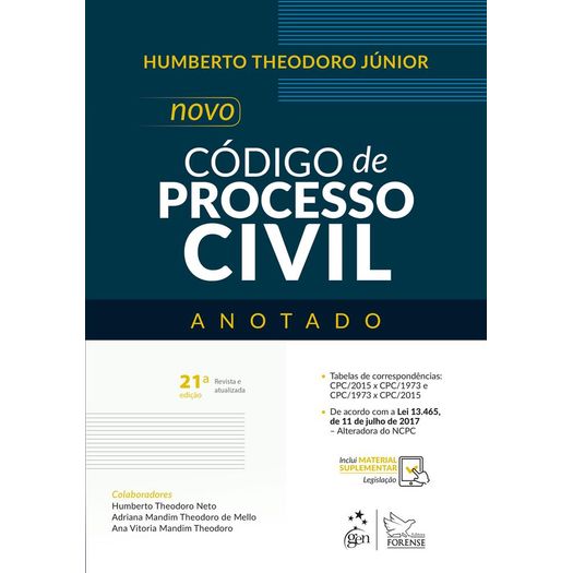 Novo Codigo de Processo Civil - Anotado - Forense - 21ed
