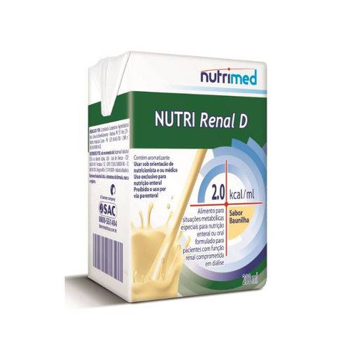 Tudo sobre 'Nutri Renal D 2.0 Baunilha 200ml Nutrimed - Nutrição para Função Renal Comprometida em Diálise'
