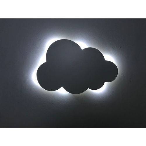 Nuvem Decorativa Luminosa 30 X 23 Cm de Parede para Quarto de Bebê LED MDF
