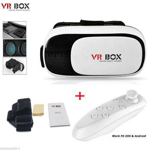 Oculos 3D com Controle Bluetooth para Filmes Jogos Game de Realidade Virtual (VR BOX)