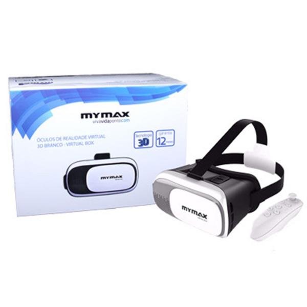 Oculos de Realidade Virtual 3D V BOX Branco Mymax