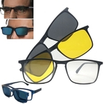 Óculos 3 Em 1 Grau Sol E Noite Clip On Polarizado E Uv400