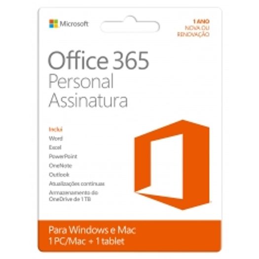 Tudo sobre 'Office 365 Personal 1 Pc - Microsoft'
