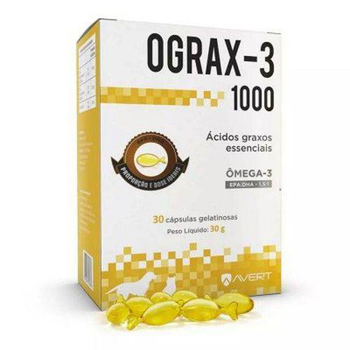 Ograx-1000 Suplemento Omega 3 Avert com 30 Comprimidos