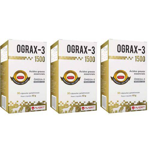Ograx 1500 Suplemento Omega 3 Avert 30 Capsulas - 03 Unidades