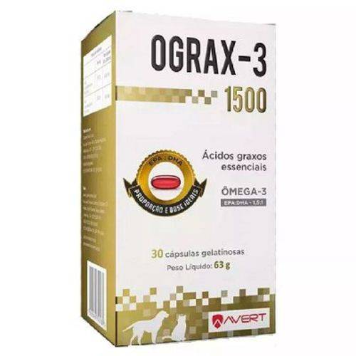 Tudo sobre 'Ograx-1500 Suplemento Omega 3 Avert com 30 Comprimidos'