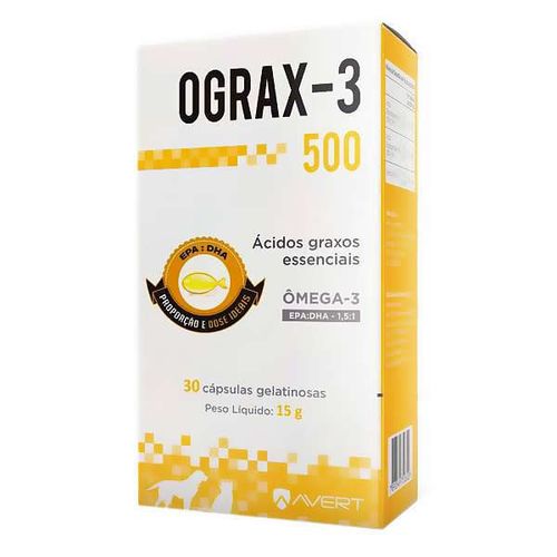 Ograx-500 Suplemento Omega 3 Avert com 30 Comprimidos