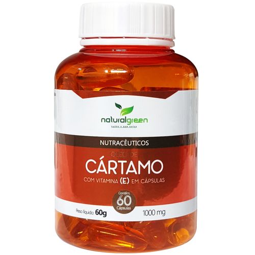 Óleo de Cártamo 1000mg com Vitamina e com 60 Cápsulas