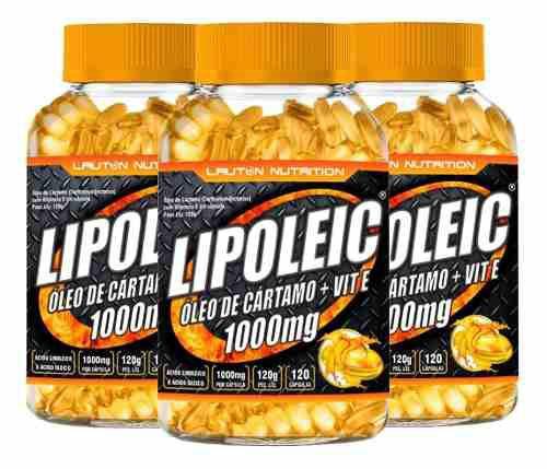 Oleo de Cartamo Lipoleic 1000mg 3x 120 Caps Lauton Nutrition