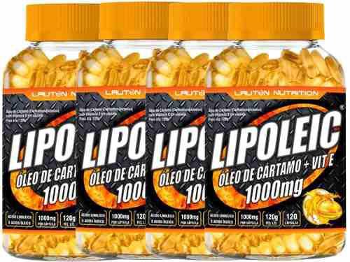 Oleo de Cartamo Lipoleic 4x 120 Caps 1000mg Lauton Nutrition