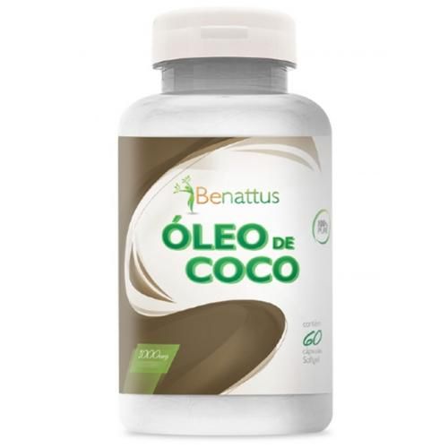 Óleo de Côco 1000mg - Benattus - 60 Cápsulas - 100% Puro