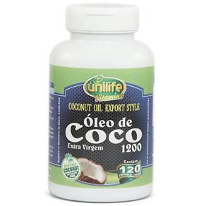 Óleo de Coco Extra Virgem 1200mg - Unilife - Natural - 120 Cápsulas