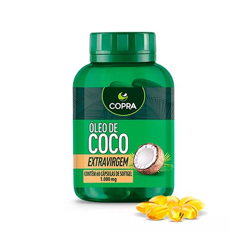 Óleo de Coco Extra Virgem - Copra - 60 Cápsulas de 1g