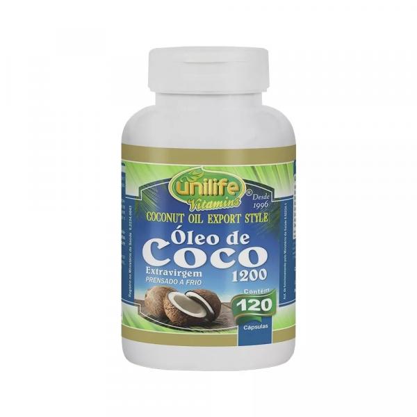 Óleo de Coco Extravirgem 120 Cápsulas 1200mg Unilife