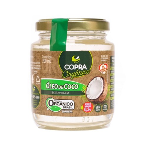 Óleo de Coco Extravirgem Orgânico Copra 200Ml