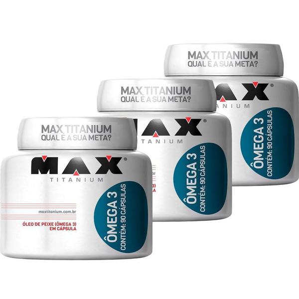 Omega 3 Max Titanium 90 Cáps.- Óleo de Peixe Kit 3x